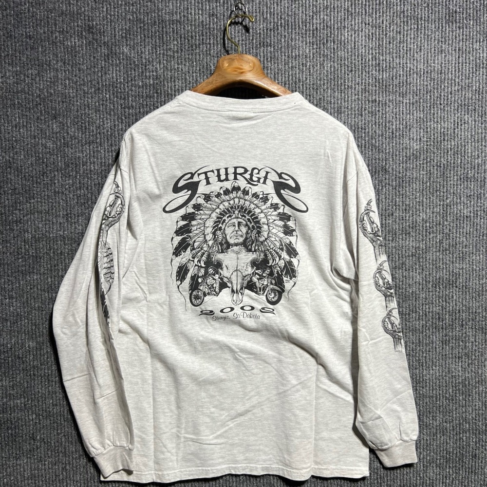 Vintage Sturgis 2002 Long Sleeve Men L Grey Claw Y2K Harley Davidson Rare USA